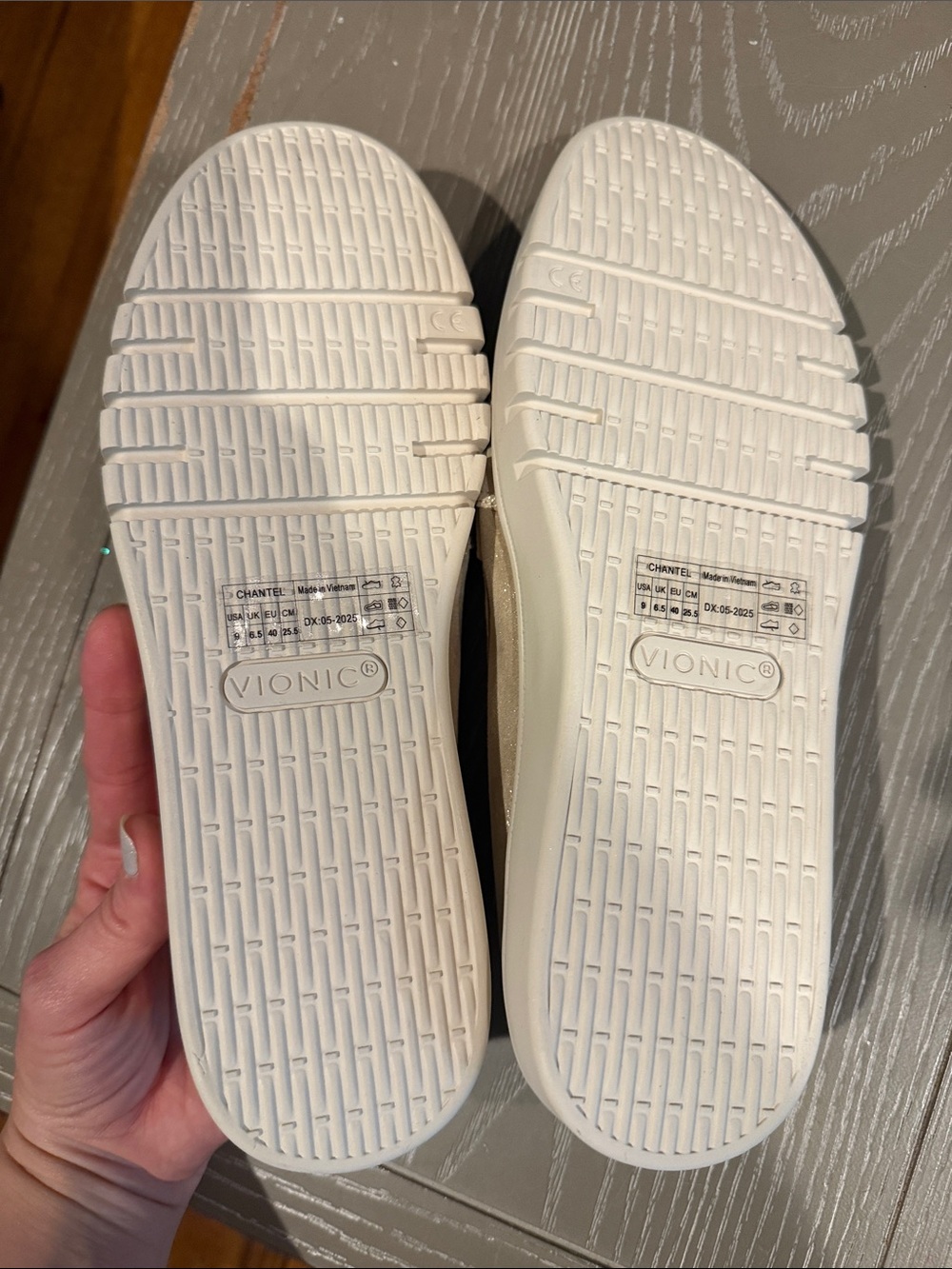 Vionic Light Beige Suede Penny Loafers - Picture 2 of 4